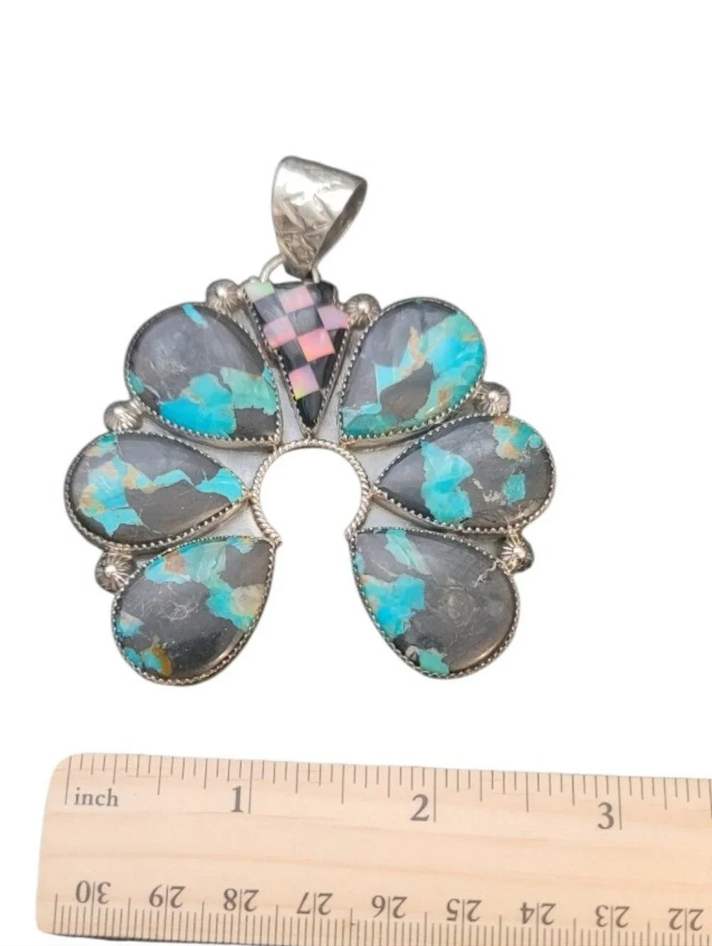 Naja Sonoran Gold Turquoise Sterling Silver Pendant - Picture 3 of 9